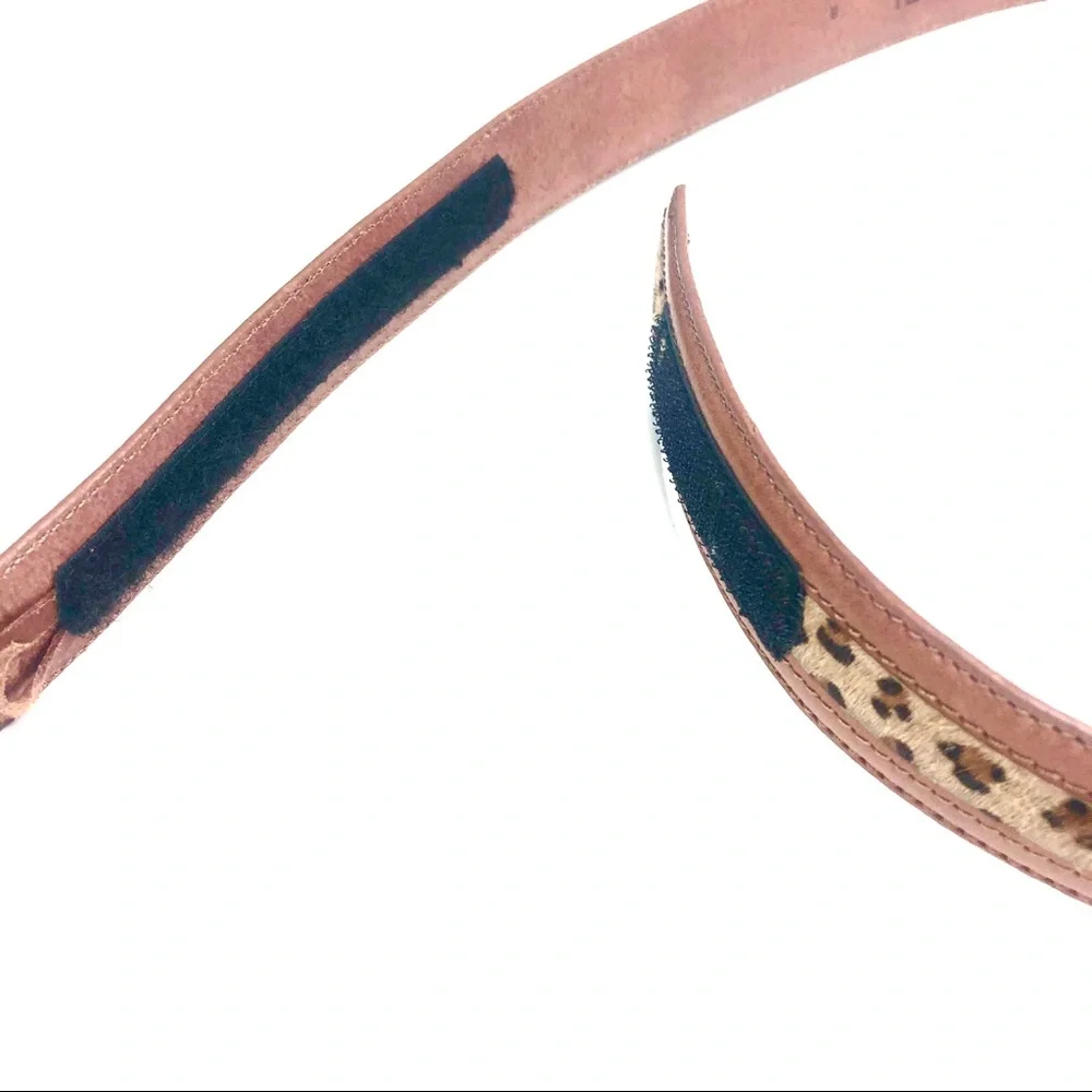 Terry Stack 1” leopard Horsehair Leather Belt Sz M